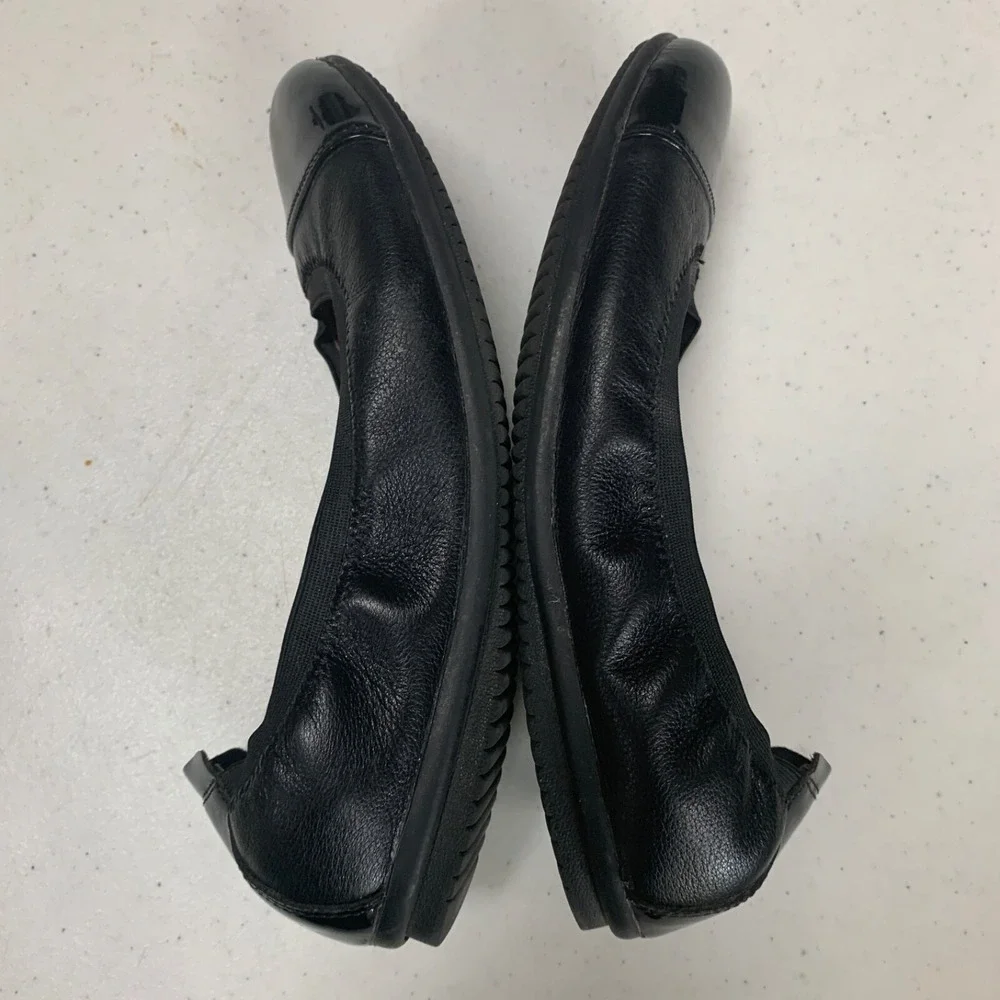 JOSEF SEIBEL‎ EUR 37 US 6.5 Pippa Black Leather Round Cap Toe Ballet Flats